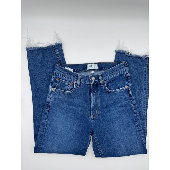 Agolde Womens Straight Leg Denim Jeans Raw Hem - Picture 5 of 5